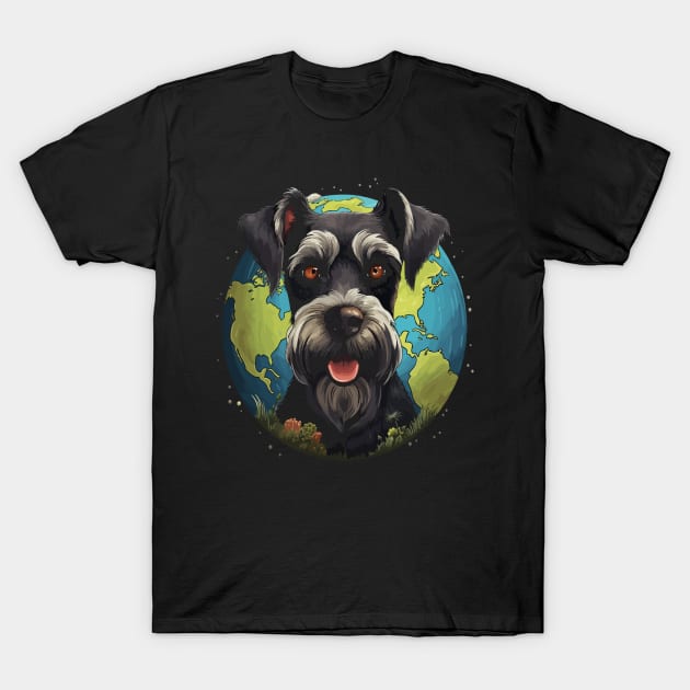 Miniature Schnauzer Earth Day T-Shirt by JH Mart